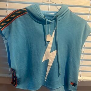 Aviator Nation turquoise size small cut off hoodie. New boutique tag.